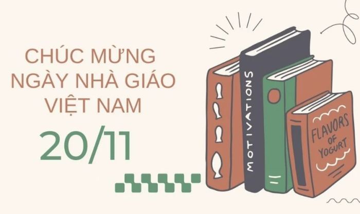 Ảnh bìa chúc mừng Ngày 20/11 đẹp mắt, với thiết kế ô vuông tinh tế, tạo điểm nhấn ấn tượng.