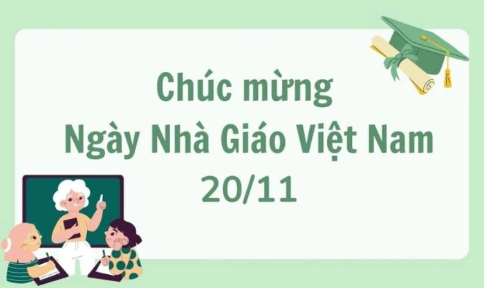 Ảnh bìa chúc mừng Ngày 20/11 đẹp mắt với màu be nhẹ nhàng, tạo cảm giác ấm áp và dễ chịu.