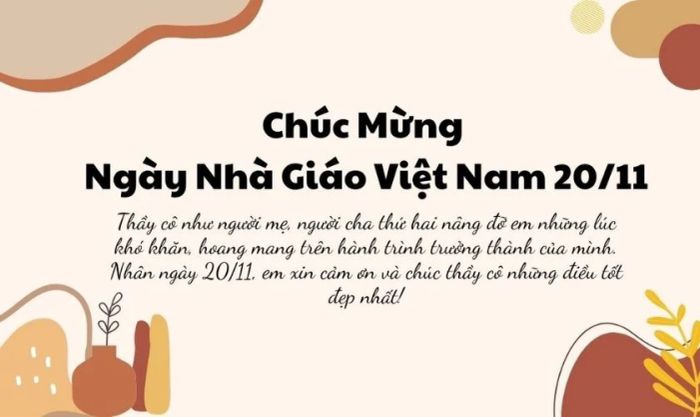 Tổng hợp những ảnh bìa 20/11 kèm lời chúc ý nghĩa nhất, giúp bạn bày tỏ lòng biết ơn sâu sắc đến thầy cô.