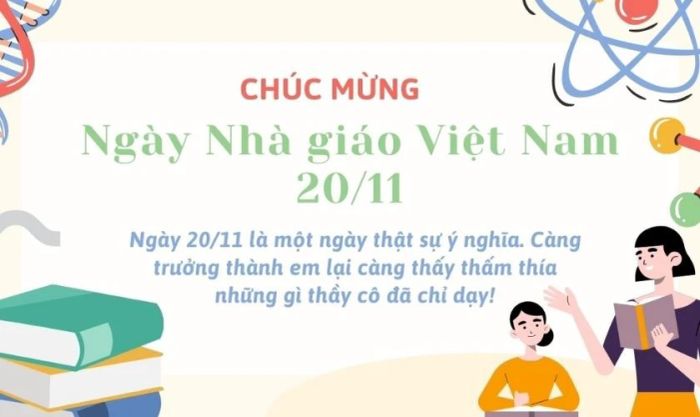 Tổng hợp ảnh bìa kèm những lời chúc hay và cảm động, là cách tuyệt vời để bày tỏ sự tri ân đến người thầy, người cô.