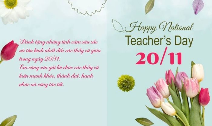 Ảnh với lời chúc ý nghĩa, mang sắc xanh ngọc dịu dàng, tượng trưng cho sự hòa hợp và tình cảm chân thành.