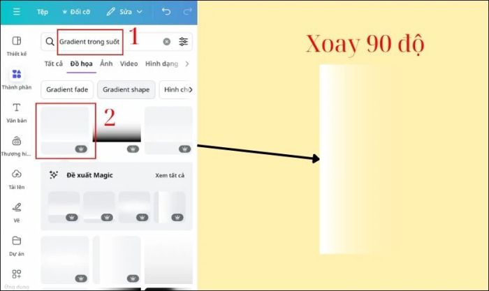 Để tạo hiệu ứng chuyển tiếp mượt mà, bạn có thể áp dụng Gradient (chuyển màu) cho bức ảnh của mình.