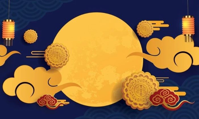 Phông nền Trung Thu kết hợp hình ảnh trăng sáng