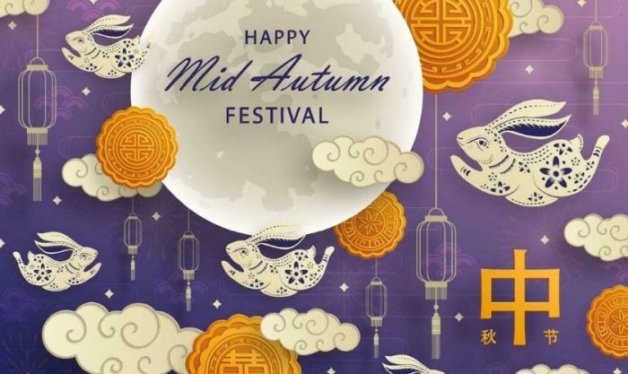 Phông nền Trung Thu tông màu tím sang trọng