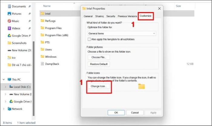Hướng dẫn thay đổi biểu tượng thư mục trên máy tính Windows 11