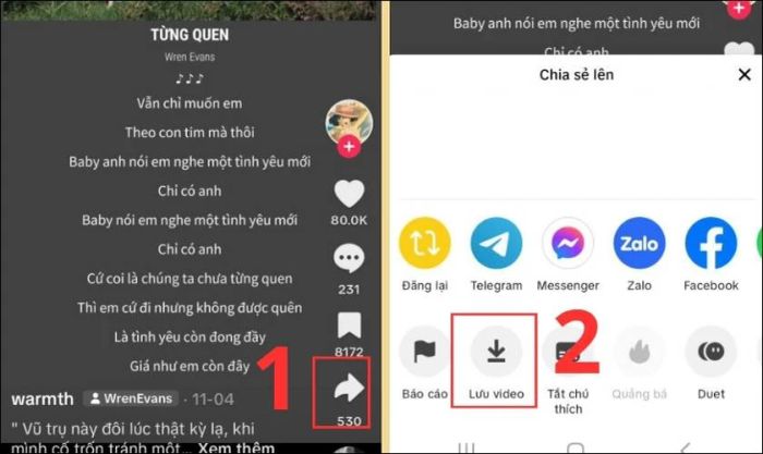 Khởi động TikTok và lưu bài hát yêu thích