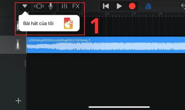 Nhấn vào biểu tượng tam giác ngược