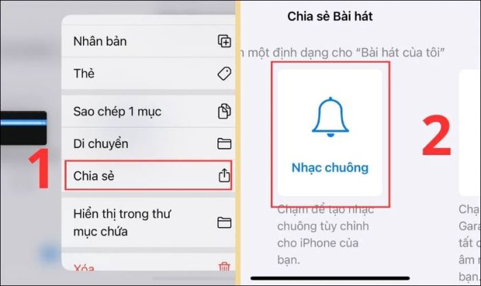 Tiếp theo, chọn Nhạc chuông