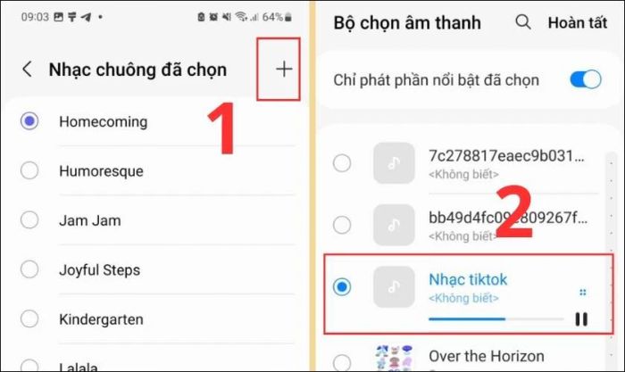 Nhấn vào dấu cộng