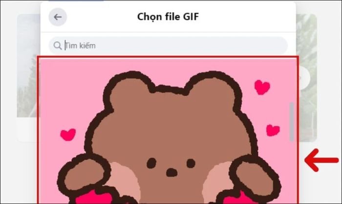 Chọn file GIF bạn muốn đăng