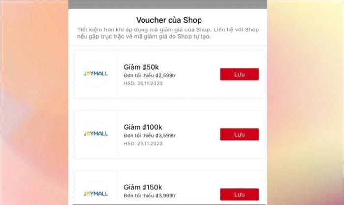 Mã giảm giá hiển thị tại trang sản phẩm