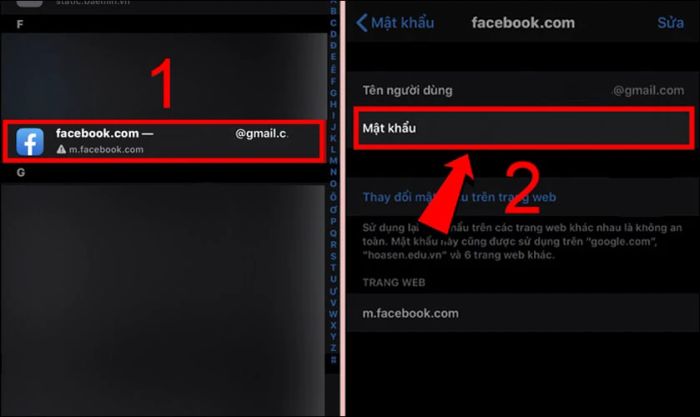 Tiếp tục chọn tài khoản Facebook mà bạn muốn xem thông tin