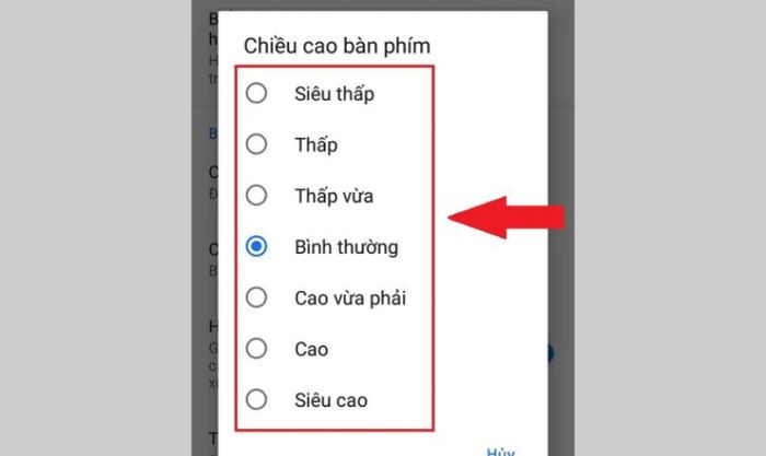 Chọn mức độ cao của bàn phím sao cho phù hợp với nhu cầu của bạn