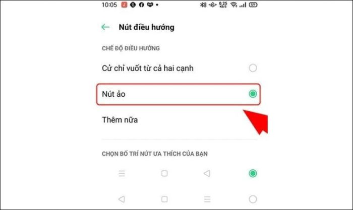 Thiết lập nút ảo