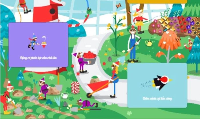 Trong game Theo chân ông già Noel của Google, người chơi sẽ được trải nghiệm những trò chơi thú vị và đặc sắc.