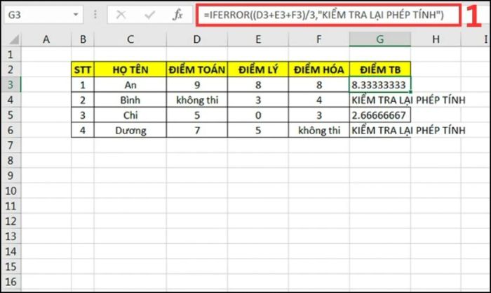 Kết quả khi sử dụng hàm