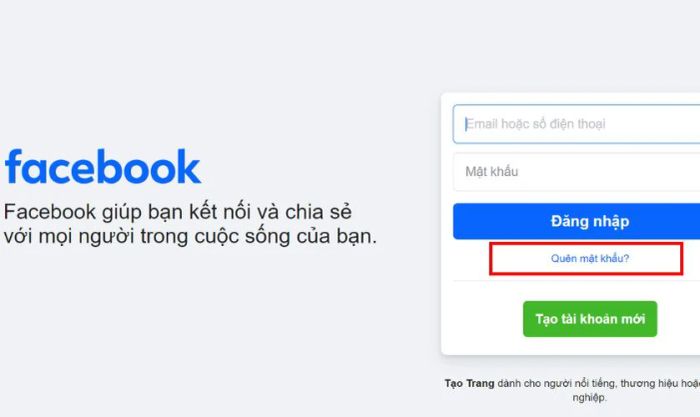 Hướng dẫn sử dụng liên hệ đáng tin cậy để khôi phục mật khẩu Facebook khi mất số điện thoại và email - Bước 1