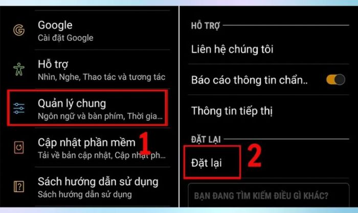 Khôi phục lại cài đặt gốc