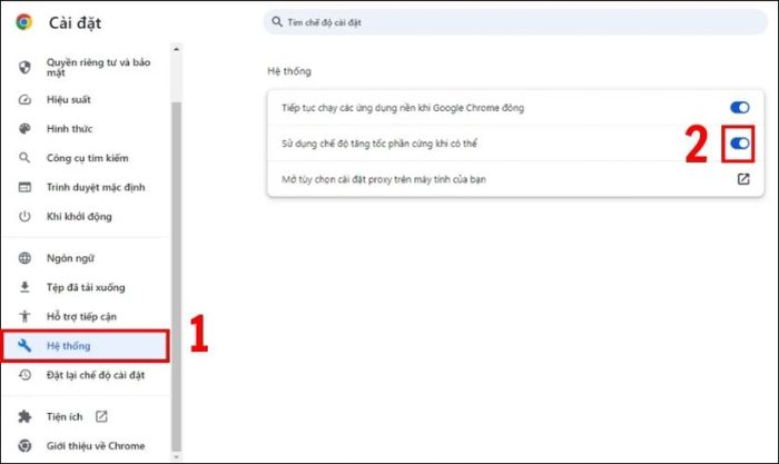 Hướng dẫn cách tắt tính năng tăng tốc phần cứng trên Google