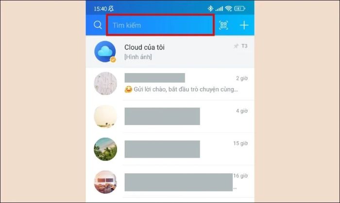 Nhập dấu chấm vào thanh tìm kiếm