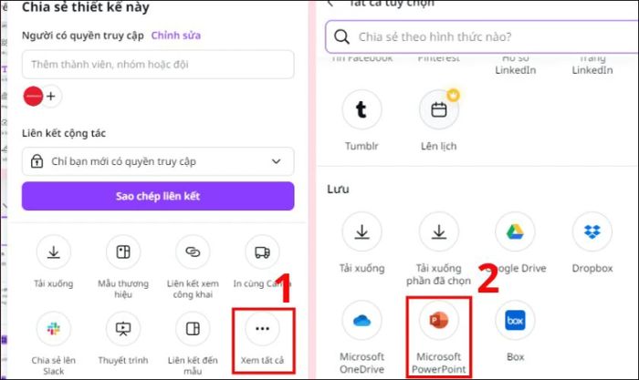 Nhấn vào Xem tất cả, cuộn xuống và chọn Microsoft PowerPoint