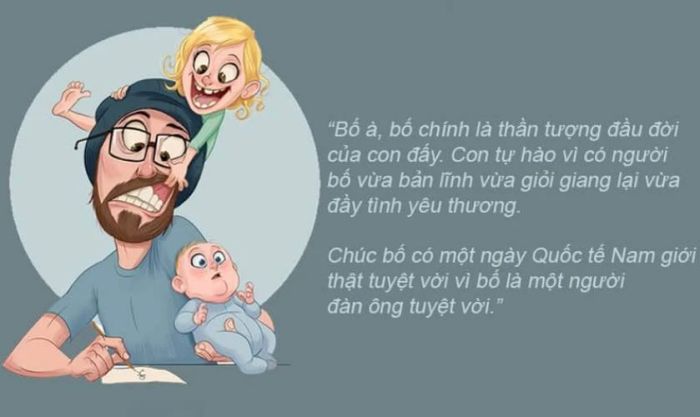 Thiệp mừng ngày quốc tế đàn ông chủ đề gia đình đẹp mắt