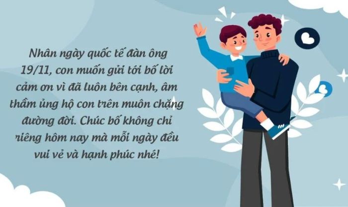 Mẫu thiệp chúc mừng ngày Quốc tế Đàn ông 19/11 cho bố đẹp mắt