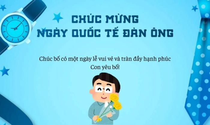 Mẫu thiệp chúc mừng ngày Quốc tế Đàn ông 19/11 cho bố dễ thương