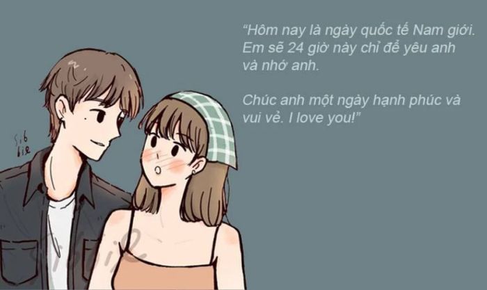 Mẫu thiệp chúc mừng ngày Quốc tế Đàn ông 19/11 dành cho crush dễ thương