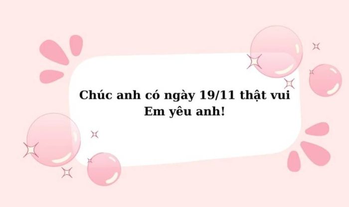 Mẫu thiệp chúc mừng ngày Quốc tế Đàn ông 19/11 cho crush giản dị