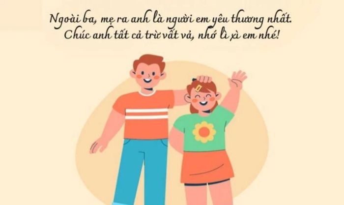 Thiệp chúc Tết anh chị em với phong cách dễ thương và ấn tượng
