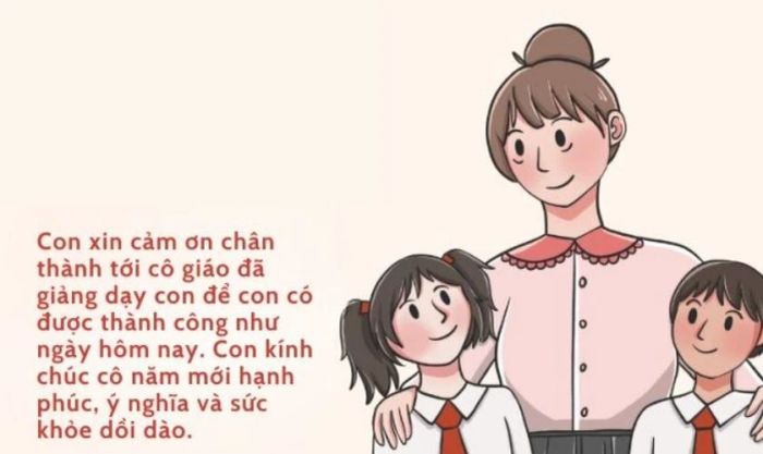 Những mẫu thiệp chúc Tết dành cho thầy cô với thông điệp ý nghĩa