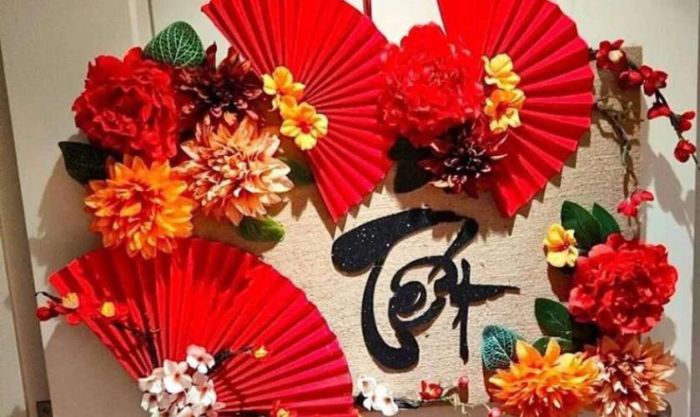 Trang trí Tết với quạt giấy