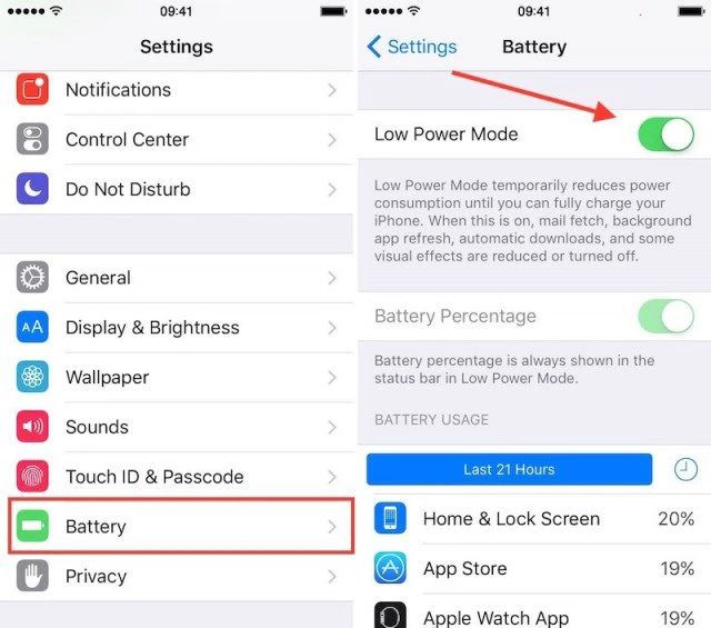Bật chế độ nguồn điện thấp trên iPhone