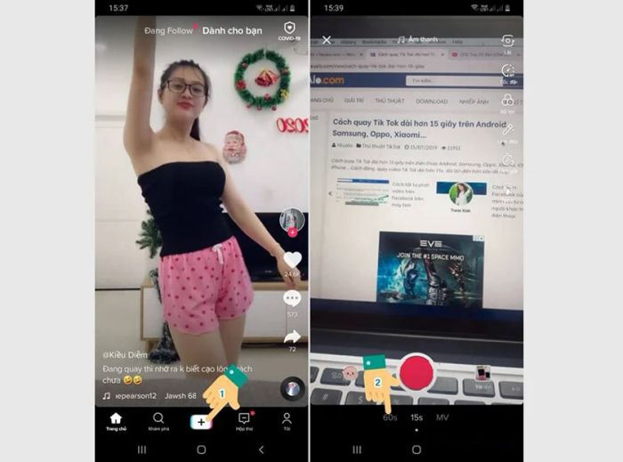 Bước 4: Sau khi quay xong, chỉ cần chọn dấu tích để lưu lại video của bạn.