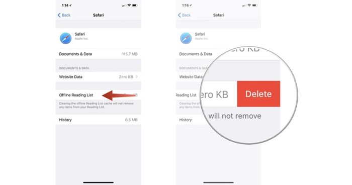 Xóa lịch sử duyệt web trên Safari và các tệp đã tải xuống