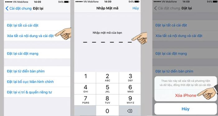 Khôi phục cài đặt gốc cho thiết bị