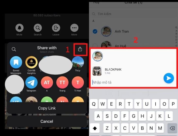 Cách lấy link Telegram trên điện thoại đơn giản