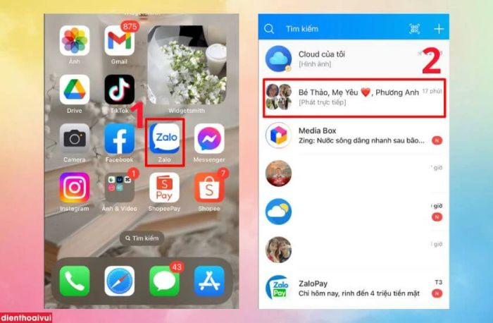 Các bước để phát trực tiếp trên Zalo