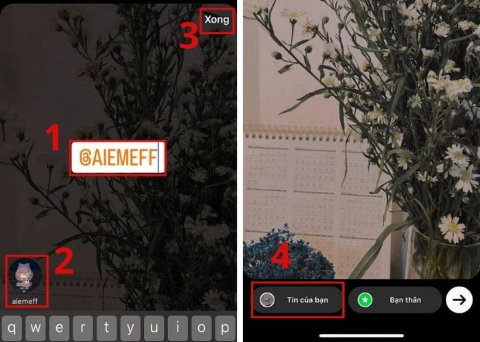 nhập tên người cần gắn thẻ trên instagram