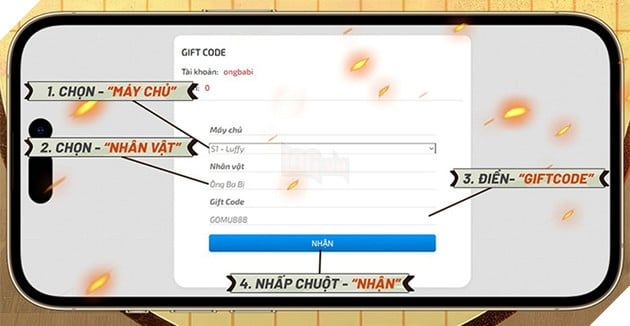 Hướng dẫn chi tiết cách nhập và tổng hợp Giftcode GOMU Đại Chiến 2025