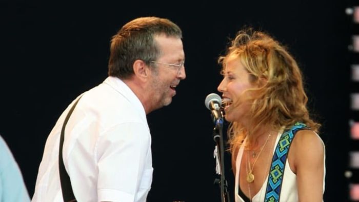 Eric Clapton and Sheryl Crow shared the stage during the 2007 Crossroads Guitar Festival in Bridgeview, Illinois.