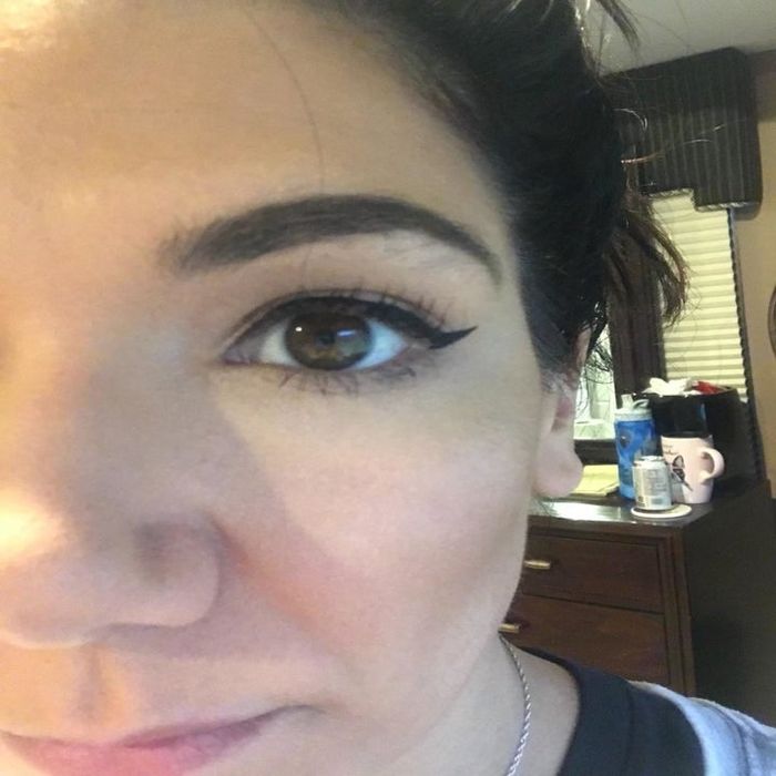 reviewer showcasing perfectly clean wings created using the stamp