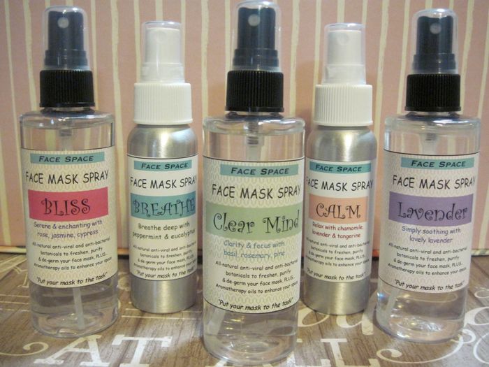 Face mask sprays in scents such as