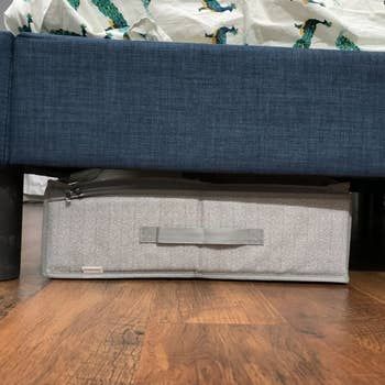 Another image from the reviewer, this time showing the under-bed storage tucked neatly under their bed.