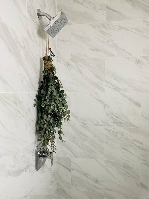 The eucalyptus bundle hanging in the shower