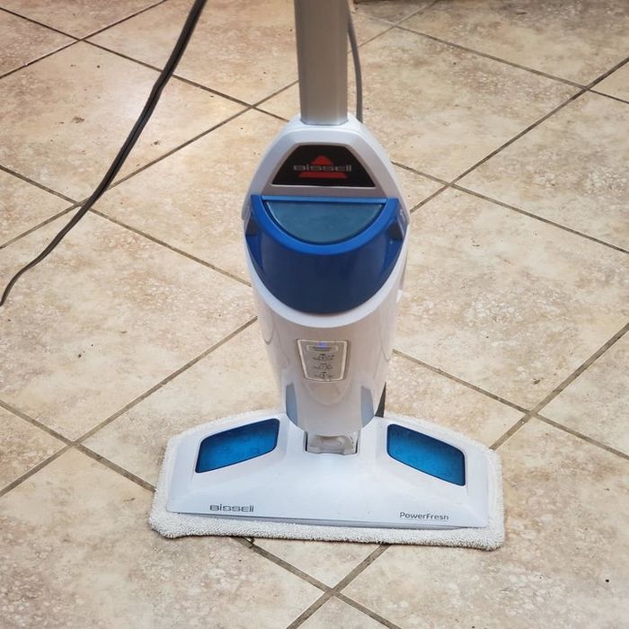 A reviewer’s photo of a steam mop