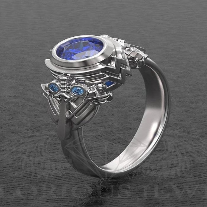 The same ring crafted entirely in silver