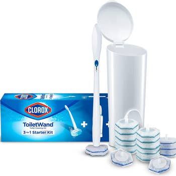 The complete set of Clorox ToiletWand with disposable heads.