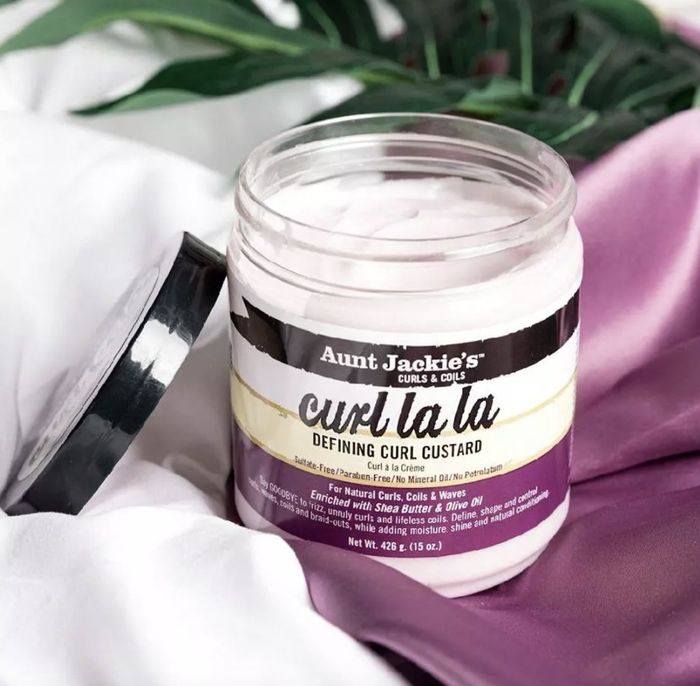 A jar of curl-defining cream
